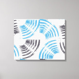 Modern, cool, trendy blue abstract brush strokes canvas print