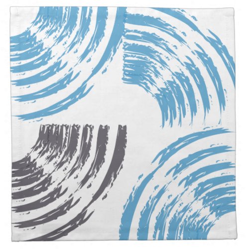 Modern cool trendy blue abstract brush strokes cloth napkin
