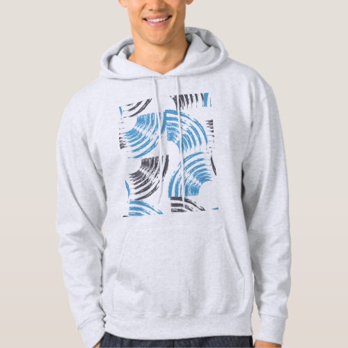 Modern cool trendy blue abstract brush strokes hoodie