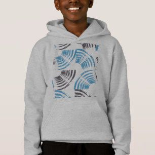 Modern, cool, trendy blue abstract brush strokes hoodie