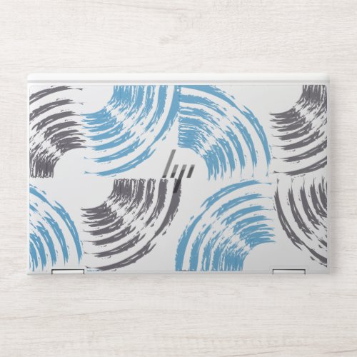 Modern cool trendy blue abstract brush strokes HP laptop skin