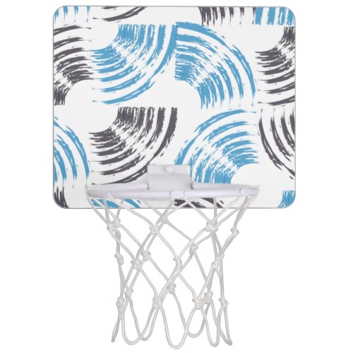 Modern cool trendy blue abstract brush strokes mini basketball hoop