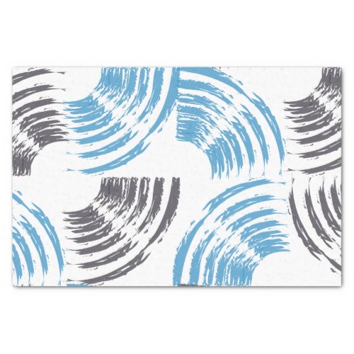 Modern cool trendy blue abstract brush strokes tissue paper