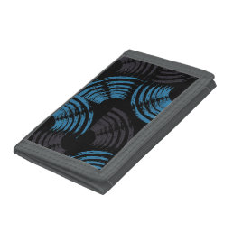 Modern, cool, trendy blue abstract brush strokes trifold wallet