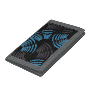 Modern, cool, trendy blue abstract brush strokes trifold wallet