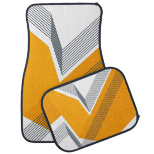 Modern, cool, trendy, urban, simple geometric art car floor mat