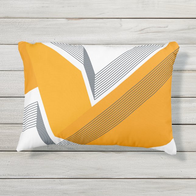 Modern, cool, trendy, urban, simple geometric art outdoor pillow (Back)