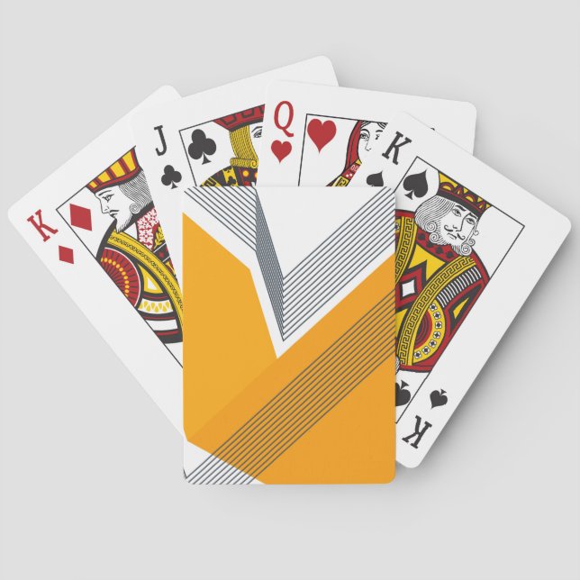 Modern, cool, trendy, urban, simple geometric art poker cards (Back)