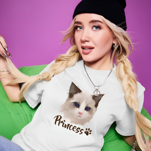 Modern Cool Typography Custom Cat Photo Name  Tri-Blend Shirt