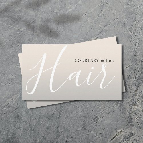 Modern Cool Typography Hair Stylist Business Card