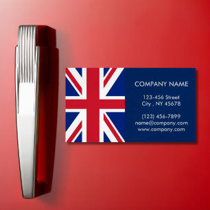 modern cool union jack flag london fashion magnetic business card