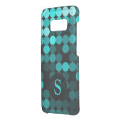 Modern Cool Unique Turquoise Dots Pattern Monogram Uncommon Samsung Galaxy Case (Back/Left)