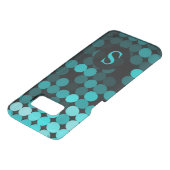 Modern Cool Unique Turquoise Dots Pattern Monogram Uncommon Samsung Galaxy Case (Top)