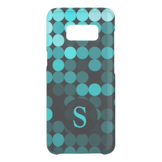 Modern Cool Unique Turquoise Dots Pattern Monogram Uncommon Samsung Galaxy Case (Back)