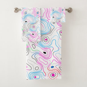 Modern cool woodgrain pattern bath towel set