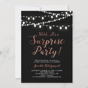 Modern Copper & Black Surprise Retirement Party Invitation