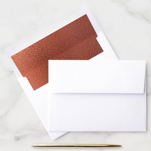 Modern Copper Elegant Wedding Envelope Liner