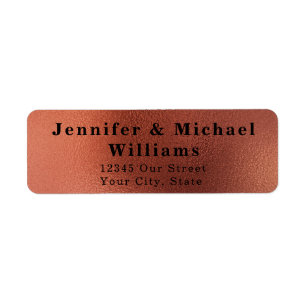 Modern Copper Elegant Wedding Label