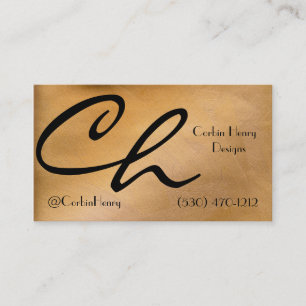 Modern Copper Foil Industrial Luxe Business Card