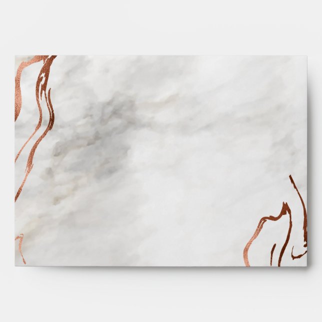 Modern Copper & Italian Marble Wedding Inspiration Envelope (Front)
