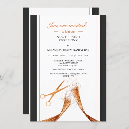 Modern Copper Restaurant NEW opening Invitation