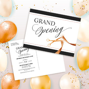 Modern Copper Ribbon Cutting Grand Opening Invitation Postcard