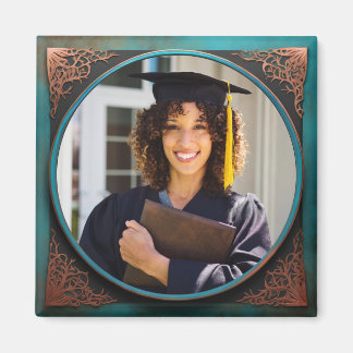 Modern Copper Turquois Memory Anchor  Magnet