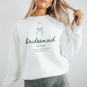 Modern Coquette Bridesmaid's Name Bachelorette Sweatshirt