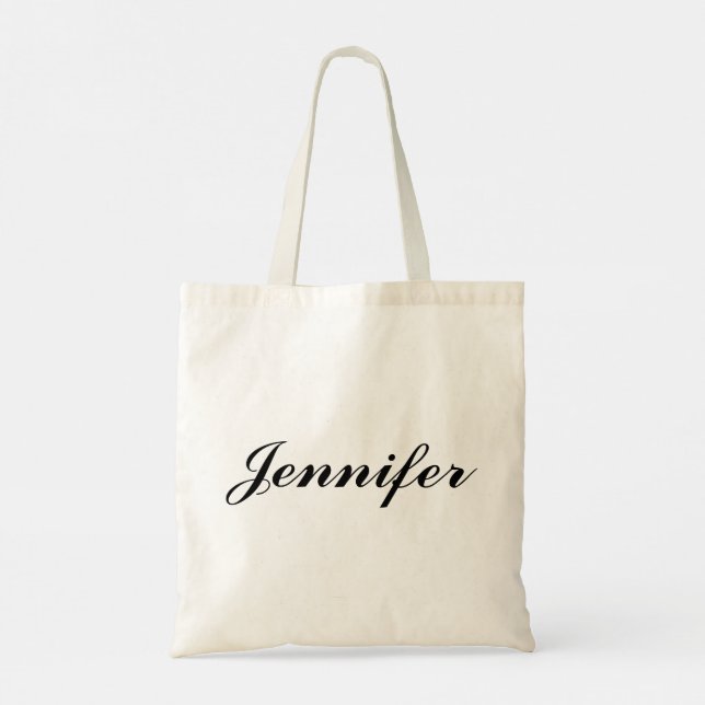 Modern Coquette Customize Name  Chic Bridesmaid  Tote Bag (Back)
