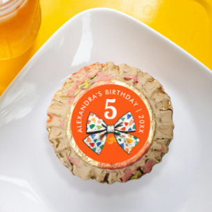 Modern Coquette Orange Red Bow Watercolor Paint Reese's Peanut Butter Cups