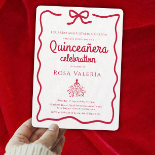 Modern Coquette Quinceanera Invitation