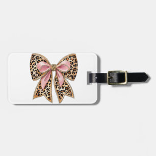 Modern coquettish bow luggage tag
