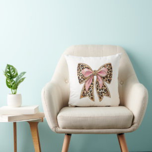 Modern coquettish bow T-Shirt Throw Pillow