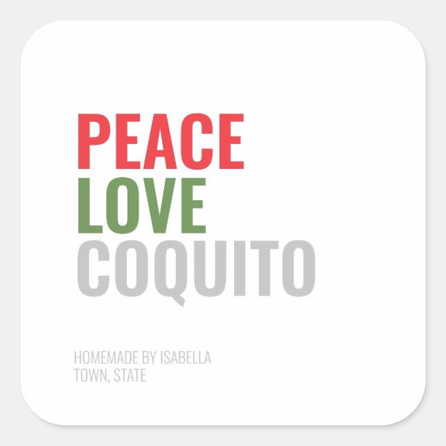 Modern Coquito Christmas Drink Square Sticker (Front)
