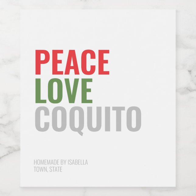 Modern Coquito Christmas Drink Wine Label (Single Label)
