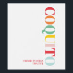 Modern Coquito Christmas Wine Label<br><div class="desc">Modern bright color typography. 
Add name and where it was made for a personal touch.</div>