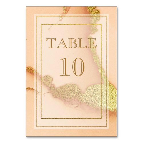 Modern Coral Abstract Amazing Wedding Table Number