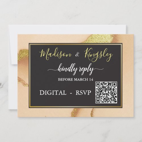Modern Coral Abstract Fab DIGITAL RSVP CARD