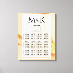 Modern Coral Abstract 💡 Inky Oil Wedding  Canvas Print