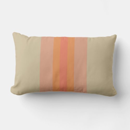 Modern Coral Beige Striped Lumbar Pillow