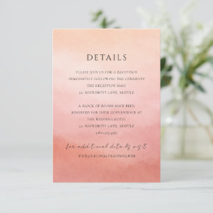 Modern Coral Coastal Chic Elegant Wedding Enclosure Card