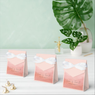 Modern Coral Coastal Chic Elegant Wedding Favor Boxes