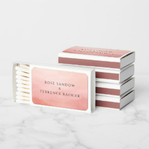 Modern Coral Coastal Chic Elegant Wedding Matchboxes