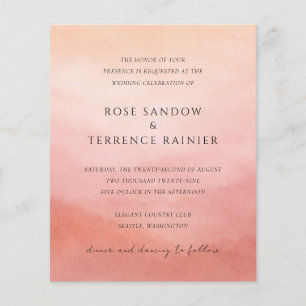 Modern Coral Coastal Chic Wedding Invitation Flyer