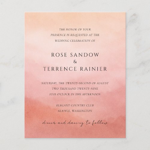 Modern Coral Coastal Chic Wedding Invitation Flyer