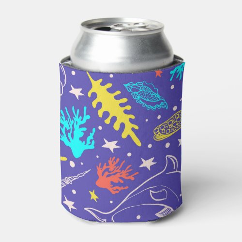 Modern Coral Custom Pattern Can Cooler
