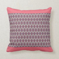 Modern Coral Gray Ikat Pattern