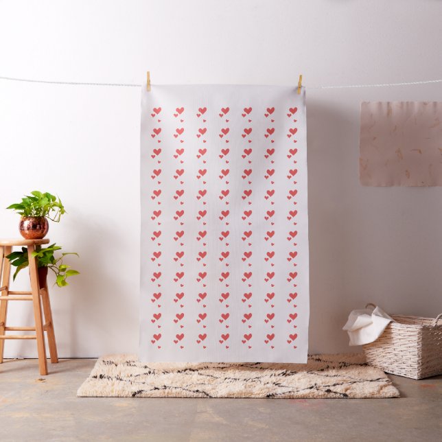 Modern Coral Heart Pattern Fabric (In Situ)