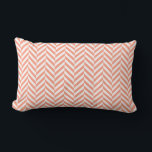Modern Coral Herringbone Pattern Lumbar Pillow<br><div class="desc">Bring modern style to your patio or garden with this chic coral herringbone pattern design. The clean geometric stripes and fresh coral hue create a contemporary look that brightens any outdoor space. Perfect for patio furniture, garden seating, or balcony decor, this stylish outdoor accent adds a pop of color while...</div>