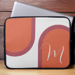 Modern Coral Magenta Pink Arch with Monogram Laptop Sleeve<br><div class="desc">Bold, beautiful, and so stylish, this modern laptop case design has your own personal branding, displaying your large monogram initial in contemporary handwritten lettering. Arched color blocks in bright energetic colors of coral and magenta pink over a dove white background give a super stylish look and feel to this simple...</div>